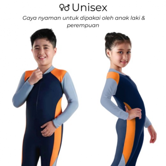 Baju Renang Silver UPF Youth Lengan Panjang Navy